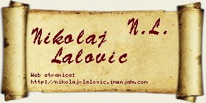 Nikolaj Lalović vizit kartica
